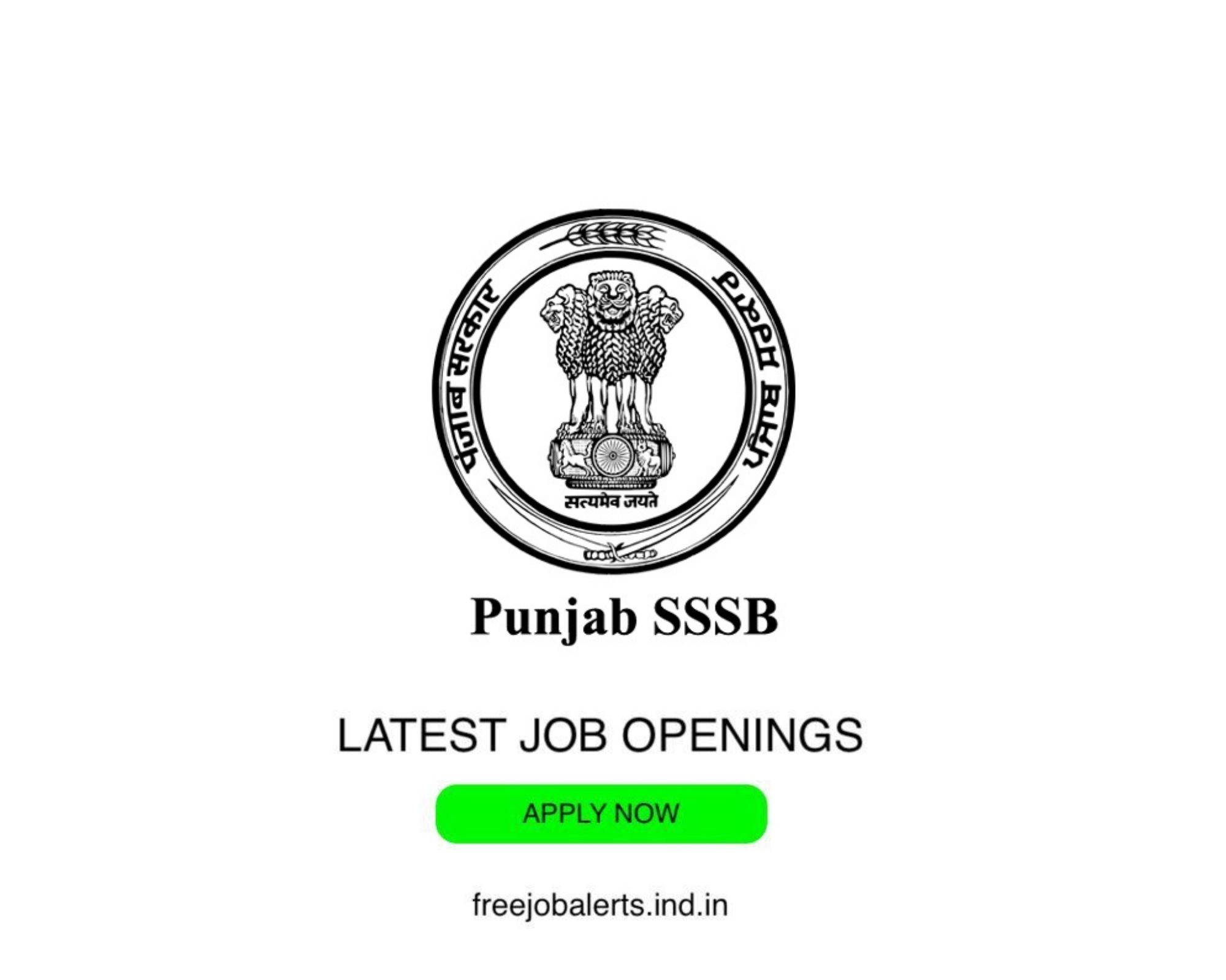 SSSB- Subordinate Services Selection Board Punjab- Latest Govt job openings - Free job alerts, Indian Govt Jobs